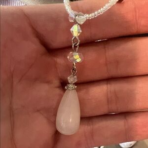 Elegant Silver and White Necklace